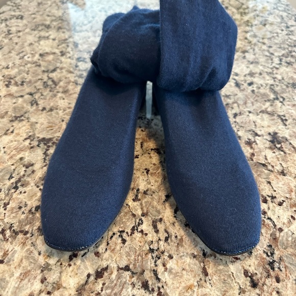 Rene Caovilla Navy Heeled Boots - Picture 2 of 3